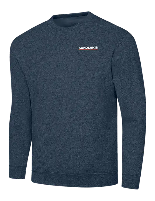 Heather Navy 7.8 oz Ring Spun Crew Sweatshirt w/Kokolakis Logo