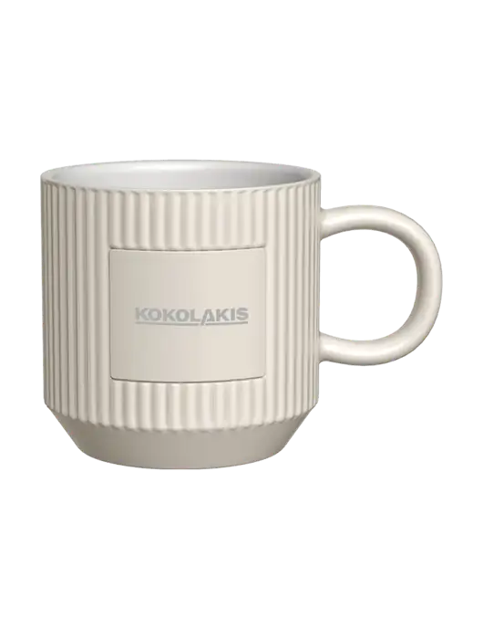 Daystarter 10 oz Very Light Tan Mug w/Kokolakis Logo