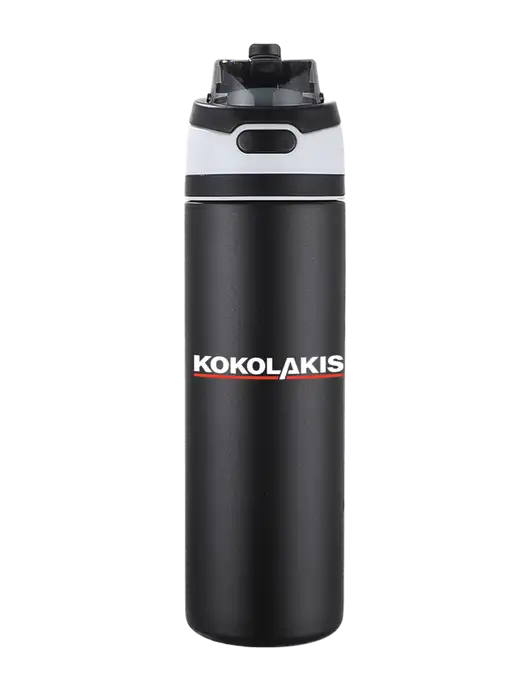 Black Sip or Flip 24oz Vacuum Insulated Stainless Steel Bottle  w/Kokolakis Logo