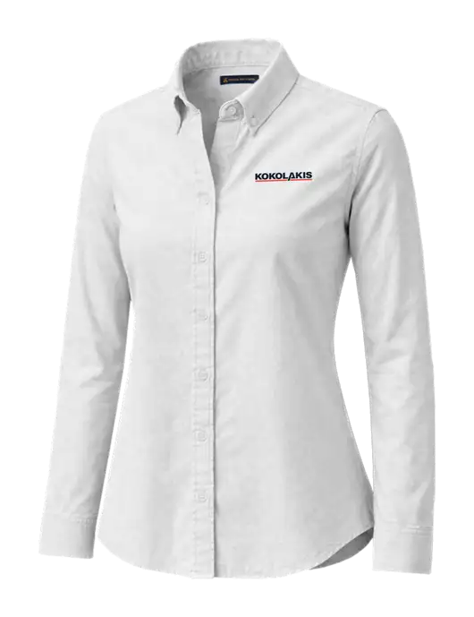 Brooks Brothers Womens Casual White Oxford Cloth Shirt w/Kokolakis Logo