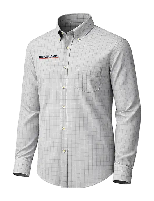 Brooks Brothers Wrinkle-Free Stretch Light Grey Patterned Shirt w/Kokolakis Logo