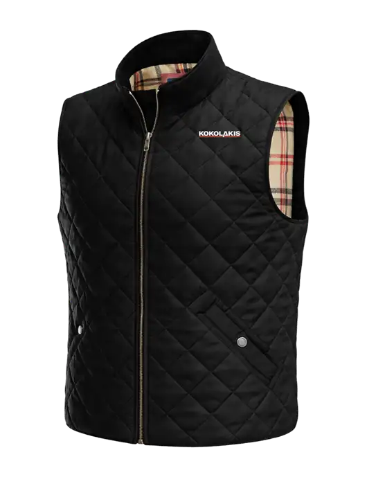 Brooks Brothers Black Quilted Vest w/Kokolakis Logo