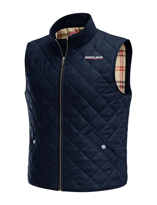 Brooks Brothers Navy Quilted Vest w/Kokolakis Logo