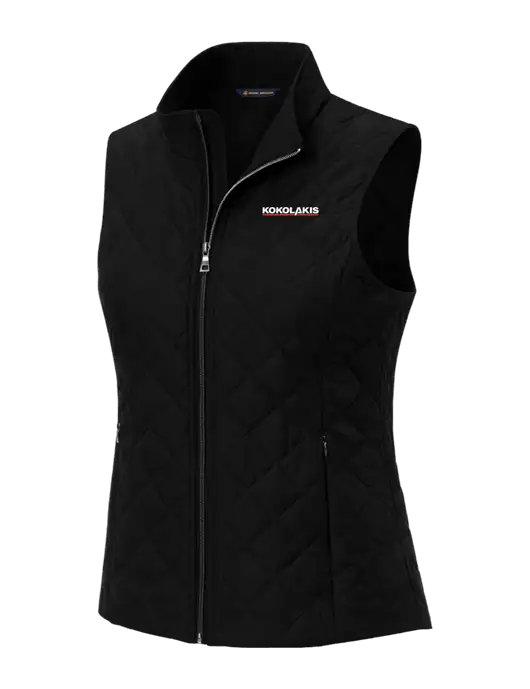 Brooks Brothers Womens Black Quilted Vest w/Kokolakis Logo
