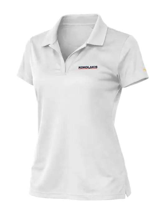 Brooks Brothers Womens Mesh Pique Performance White Polo w/Kokolakis Logo