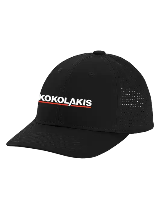Pro-Cut Structured Snapback with Pinhole Mesh Black Cap w/Kokolakis Logo