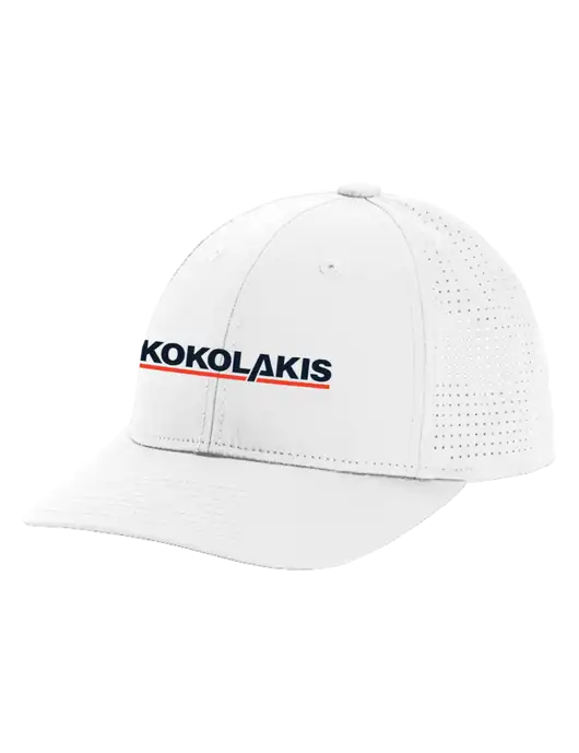 Pro-Cut Structured Snapback with Pinhole Mesh White Cap w/Kokolakis Logo
