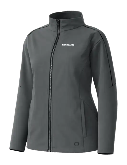 OGIO Womens Commuter Full-Zip Soft Shell Dark Grey Jacket w/Kokolakis Logo