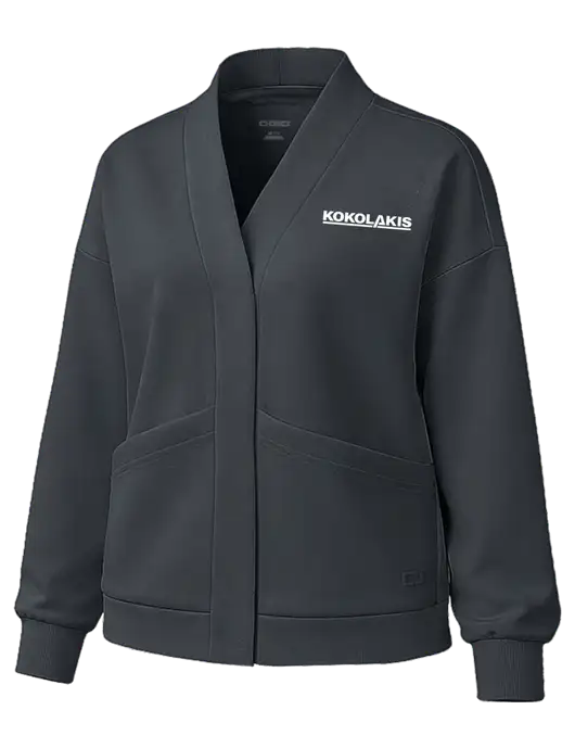 OGIO Womens Transcend Dark Grey Cardigan w/Kokolakis Logo