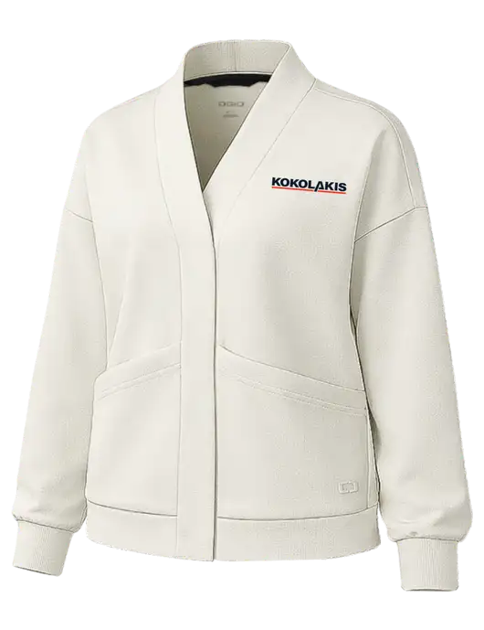 OGIO Womens Transcend Ivory Cardigan w/Kokolakis Logo