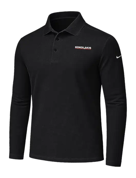 Nike Black Dri-FIT Micro Pique 2.0 Long Sleeve Polo w/Kokolakis Logo