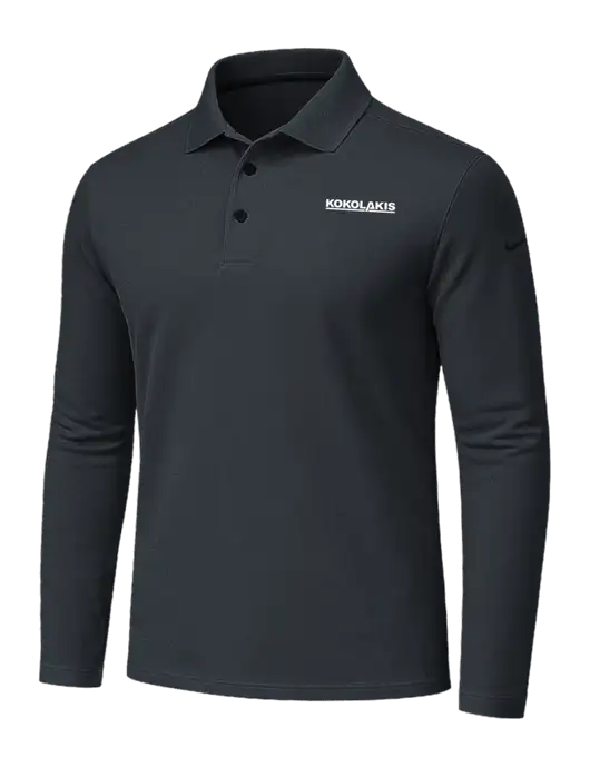 Nike Dark Grey Dri-FIT Micro Pique 2.0 Long Sleeve Polo w/Kokolakis Logo