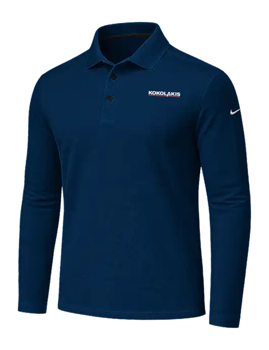 Nike Navy Dri-FIT Micro Pique 2.0 Long Sleeve Polo w/Kokolakis Logo